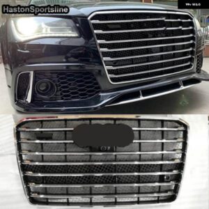 アウディ A8 W12 レーシンググリル フロントスポーツフード エンジン グリルグリッド A8 S8 SLINE 2015-2018