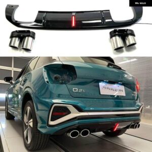 アウディ Q2 ハッチバック ABS グロスブラック リアバンパー ディフューザースポイラー排気ヒント付きマフラーパイプ Q2 2022 外装 パーツ