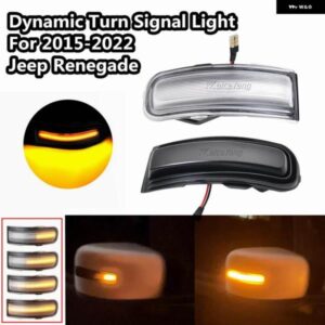 ジープ 2個 ダイナミック LED ウィンカーライト レネゲード 2015-2022 矢印シーケンシャルインジケータ サイドマーカー ミラー ウインカーランプ