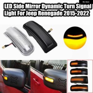 ジープ 1ペア レネゲード 2015-2022 ダイナミック LED ウィンカーライト インジケーター サイドマーカー ミラー シーケンシャルリピーターランプ