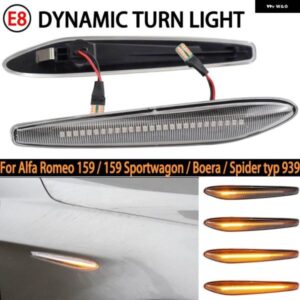 アルファロメオ 2X ダイナミック LED サイドマーカー ライト矢印ウィンカーウインカー インジケータランプ 159 スポーツワゴン TYP ボエラスパイダー TYP