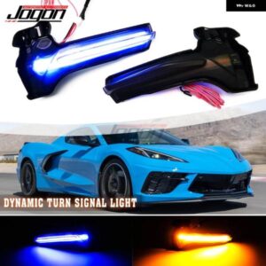 シボレー DRL ダイナミック ウィンカーライト サイドミラー インジケーターウインカーランプブルーライト コルベット C8 スティングレイクー