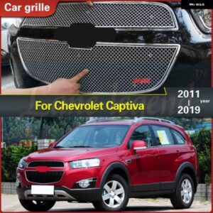 シボレー 2ピース /セットステンレスフロントバンパー レーシンググリル 周囲 トリム カバー キャプティバ 2011-2019 RS グリル