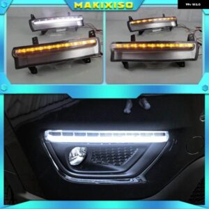 ジープ 2個 デイタイム ランニングライト コンパス 2017 2018 2019 ダイナミックイエロー ウィンカーライト リレー 12V LED 車 DRL フォグランプ