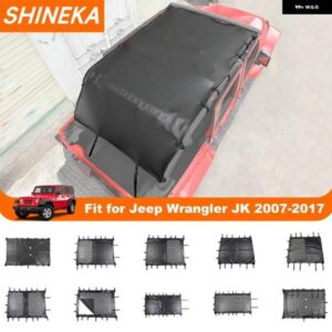 ジープ 車ソフトレザーサン シェード トップ全長抗 UV カバー ラングラー JK JKU 2007-2017 2/4 ドア黒アクセサリー
