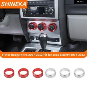 ジープ カー エアコン ベントノブスイッチ ボタン 装飾 カバー リングダッジニトロ/ リバティ 2007 2008 2009-2012