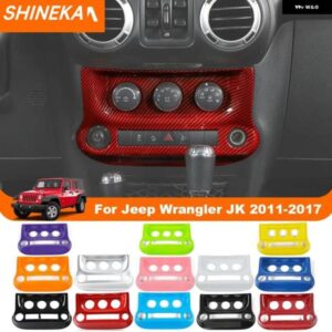 ジープ カー エアコン コントロール パネル 装飾 カバー トリム アクセサリー ラングラー JK 2011-2017 インテリア モールディング
