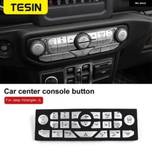 ジープ カーセンター コンソール ボタン 装飾 カバー ステッカー ラングラー JL グラディエーター JT 2018-22 アクセサリー