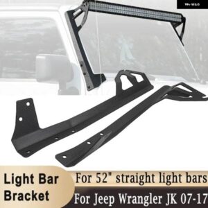 ジープ 52インチ ストレート LED ライトバー ブラケット ラングラー JK 2007-2017 オフロード アッパー フロントガラス ワークライト マウント ホルダー