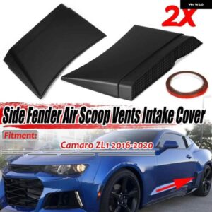 シボレー 2個 ブラック車リアサイドフェンダー スクープ エアベント 吸気アウトカバー トリム カマロ 2016-2020 ABS プラスチック