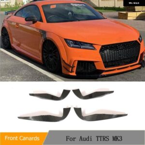 アウディ カーボンフロント バンパー エアベント フェンダー トリム 装飾 TTRS 2016 2017 2018 FRP フォグランプ フィンカナード 4個