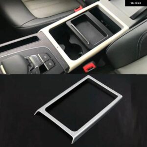 アウディ カー スタイリング ABS クロームマット/カーボンルック インテリア アームレスト ボックス フロントウォーターカップ フレーム カバー トリム Q5