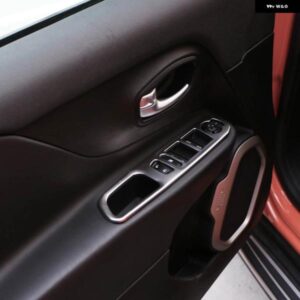 ジープ アクセサリー レネゲード LHD 2014-2018 2019 窓 コントロール パネル ガラスリフトスイッチカバー プロテクター ステッカー スタイリング