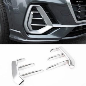 アウディ 2個 ABS クロームフロント ヘッドライト フォグランプ カバー トリム Q3 F3 2019 2020 カー スタイリング アクセサリー
