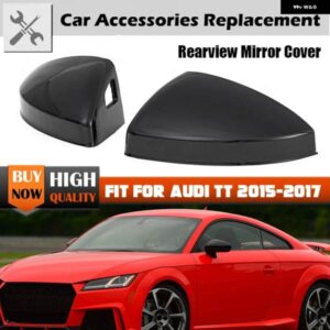 アウディ 交換用バックミラー サイドミラー カバー キャップ TT TTS RS TTRS MK3 2015-23 R8 2016-22 交換用アシスト付き ブラック