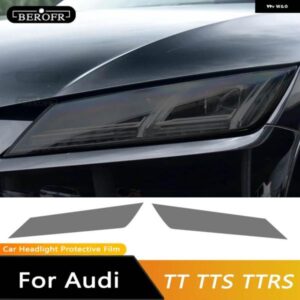 アウディ 2個 ヘッドライト フィルム ヘッドランプ クリア黒 TPU ステッカー TT TTS TTRS MK3 8S 2015-現在 アクセサリー - TTS Blackened