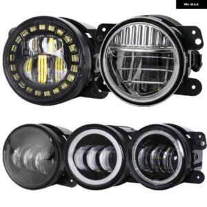 ジープ 4インチ LED フォグランプ ハローアングルアイ DRL 駆動オフロードランプ ラングラー JK TJ LJ ハマー H1 H2 ダッジ クライスラー フロント