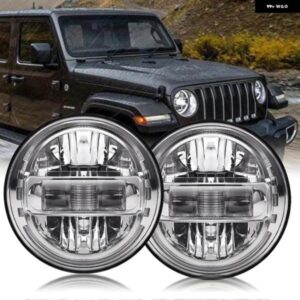 ジープ 7インチ LED ヘッドライト 24V デイタイム ランニングライト オンエンジェルアイ ラングラー LADA NIVA4X4 アクセサリー オフロード