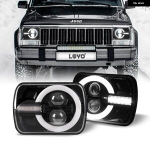 ジープ 最新スタイル 2個 7X6 5X7 LED ヘッドライト ラングラー YJ チェロキー XJ H6014 H6052 H6054 H4 ヘッドランプ カー アクセサリー LED ランプ