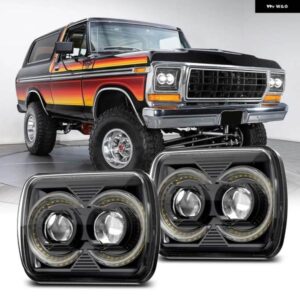 ジープ 5 7インチ 7 6インチ LED ヘッドライト ラングラー YJ チェロキー XJ トヨタ 日産 12V DRL アンバー ウィンカー ヘッドランプ カー アクセサリー