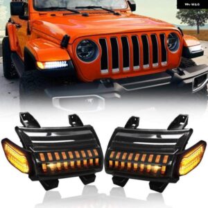 ジープ ANGLELITE LED ウィンカー ホワイト DRL パーキング ライト アンバー ラングラー JL JLU ルビコン サハラ 2018-2020 専用車ライト