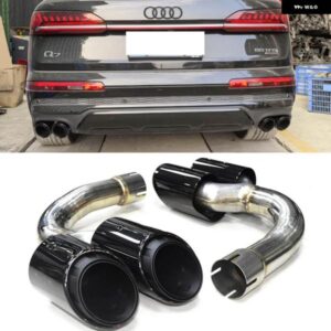 アウディ 304 ステンレス クワッドステンレス 排気先端 2016-2024 Q7 アップグレード SQ7 外観黒ノズルマフラー パイプ