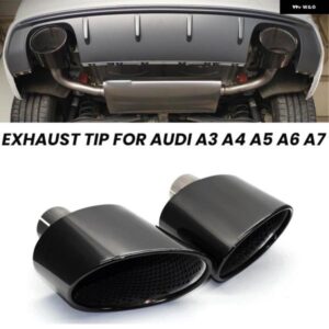 アウディ 楕円形排気先端 A3 A4 A5 A6 A7 RS3 RS4 RS5 RS6 RS7 ルックテール パイプ ノズル排気 システム マフラー先端