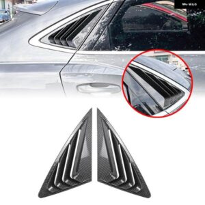 アウディ Q3 F3 SLINE 2019-2024 アウター リアサイドウィンドウルーバーシャッター トリム カバー カーボンルック/グロスブラック フロントガラス