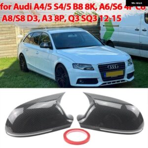 アウディ カーボンパターン ABS 2X アドオンミラー キャップカバー シェル A4 S4 A5 S5 B8 8K A6 S6 4F C6 A8 S8 D3 Q3 SQ3 2012-2015 A3 8P