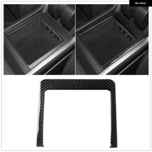 アウディ アームレスト 収納 ボックス カバー トリム Q7 SQ7 4メートル 2016-2019 カーボンルックギア パネル アームレスト ボード フレーム ステッカー