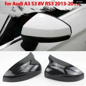 アウディ 2X スポーツデザインバックミラー サイド ウイング ミラー カバー キャップカーボンパターンブラック A3 S3 8V RS3 2013-2019