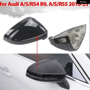 アウディ カーボン スタイル ブラックサイドミラー カバー キャップ A4 B9 クワトロ SLINE A5 S5 RS5 スポーツバックサイドアシスト