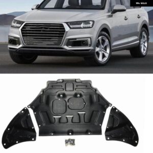 アウディ Q7 2017 2018 2019 2.0T 3.0T 黒アンダー エンジン ガード ボードスプラッシャーシールド マッドガード マッドフェンダープレートカバー