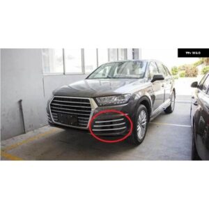 アウディ 2016 Q7 ABS クロームフロント グリル ヘッドレーシング排気換気 グリル グリッド パターン トリム 6ピース