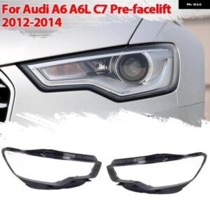 アウディ 左右 ヘッドライト シェルランプ シェード クリア レンズ カバー ヘッドライト カバー A6 A6L C7 フェイスリフト前 2012 2013 2014