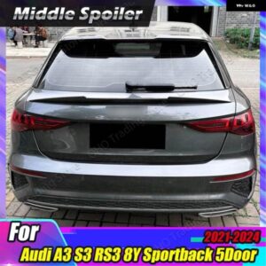 アウディ リア スポイラー MID トランク リップテール A3 8Y スポーツバック ハッチバック 2021-24 ルーフミドルテールゲート ウイング スプリッター