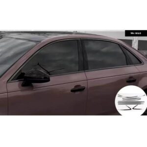 アウディ サイドウィンドウ トリム ルーバーカバー トリム A4 セダン 2017-2020 車 外装 窓枠 トリム ストリップ ステンレス 10個