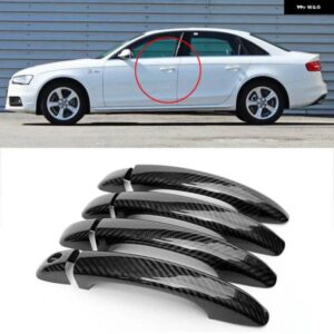 アウディ カーボンドアハンドル トリム /スマートキー穴なし A4 A4L 09-16