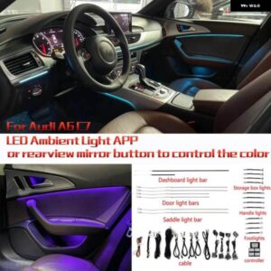 アウディ A6 A7 S6 S7 C7 LED アンビエントライト APP 制御 MM I 制御 カーパーツムードライト
