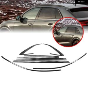 アウディ Q8 2019-2024 外装 窓 トリム ストリップカバー チタンブラックドア 防水 シール シェード モールド装飾