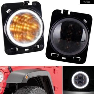 ジープ LED サイド マーカーライト ホワイト DRL アンバー LED ウィンカーライト フェンダーシグナル パーキング ライト ラングラー JK JKU 2007-2017