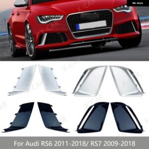 アウディ RS6 2011-2018 フロントバンパー フォグライト ランプ トリム モールディングカバー フレーム シェルキャップフード蓋 RS7 2009 2010