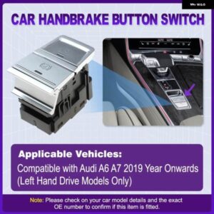 アウディ 12ピン自動電子 パーキング ブレーキ コントロール ハンドブレーキスイッチ ボタン シルバー A6 A7 2019 4K0927225B 4K0 927 225 B