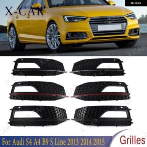 アウディ A4 B8 2012-15 S4 S-LINE フェイスリフトフロントバンパー フォグライト ランプ グリル カバー フレーム