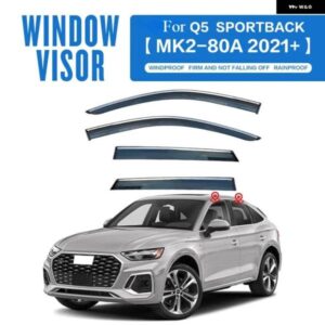 アウディ Q5 E-TRON 2008-2024 ウィンドウバイザー アクセサリー アウター トリム クローム ディフレクター バイザー レインガードドアバイザー ベント