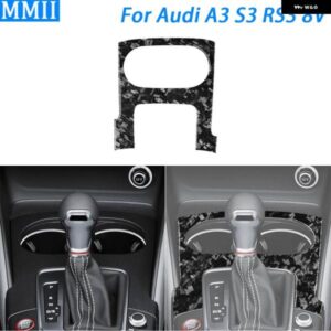 アウディ A3 S3 RS3 8V 2013-2019 カーボンウォーターカップ ホルダー サラウンド パネル トリム カバー インテリア アクセサリー ステッカー