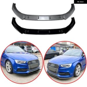 アウディ フロントバンパー リップ スポイラー S3 8V 2013-16 カーボンルック自動車 外装
