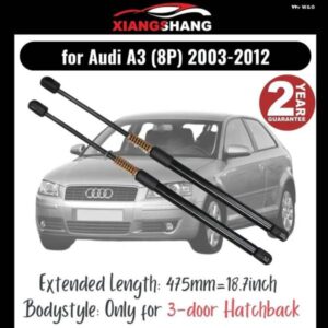 アウディ 2個 リアテールゲート ダンパー A3 8P 3 ドア ハッチバック 2003-2012 スプリング トランク ブーツ ガスチャージガスストラットリフト付き