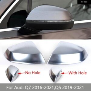 アウディ 2個 Q5 2019-2021 Q7 2016-19-2021 マットクロームシルバーバック ミラー サイド ミラー トリム カバー キャップシェル ハウジング 蓋