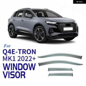 アウディ ウィンドウバイザー Q4 E-TRON 2022-2025 レインガードルーフ日雨 シェード ベントバイザー スポイラー ウイング シェルター日よけアクセサリー